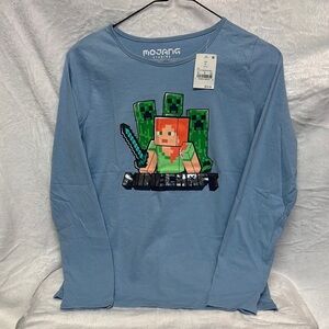 BNWT Majong Studios Unisex “Minecraft” Long Sleeve Tee, Sz XL (14/16)